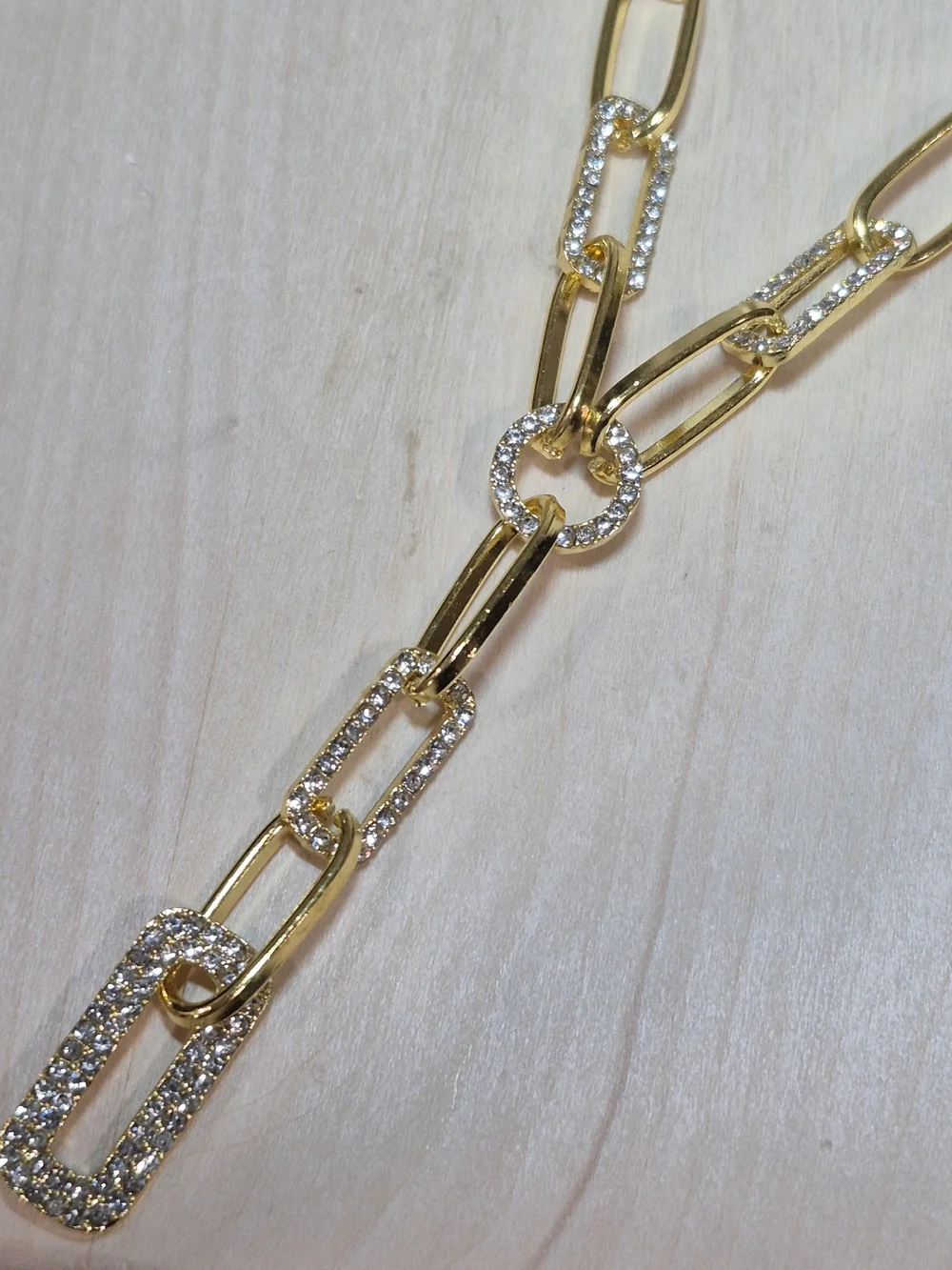 💛💛NEW💛💛 BEAUTIFUL!! CZ PaperClip Necklace In GOLD